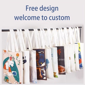 Customized Logo Printed Cotton <b>Canvas</b> Tote Bag Promotional Blank Shopping and Student Handbag with Custom Logo Printing - Product Image 6