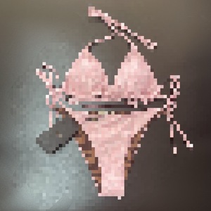 Maillot de bain une pièce bandeau personnalisé avec logo, classique, effet ventre plat, grande taille, pour femme, motif uni, design lettres, Spandex/Polyester - Product Image 4