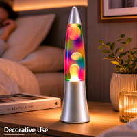 Lampe à lave rétro en alliage d'aluminium, lumière blanche chaude, veilleuse d'ambiance avec mouvement pour chambre à coucher et célébrations de Noël
