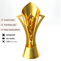 Fabricant de trophées de football en métal sur mesure OEM ODM, 20 ans d'expérience, trophée de football en métal doré pour les événements sportifs