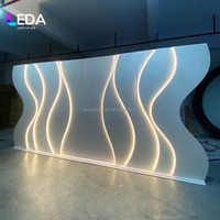 LEDA Support de fond de scène professionnel classique simple personnalisé en acrylique blanc moderne et élégant avec éclairage LED pour décoration de mariage