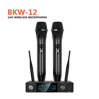 Meilleurs microphones dynamiques sans fil sans fil portables UHF doubles professionnels pour le chant karaoké à l'église