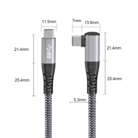 Cable USB Tipo C a Tipo-C en Ángulo de 90 Grados, Cable de Enlace VR, Carga Rápida de 3A y Alta Velocidad de 5GBPS, USB 3.2 GEN1, Venta al Por Mayor de Fábrica