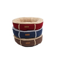 Lit pour chat et chien de luxe, grand, circulaire, confortable, doux, lavable, en polyester et coton, garnissage mécanique, qualité supérieure, vente en gros