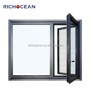 RICHOCEAN <span class=keywords><strong>Finestre</strong></span> a Battente in Alluminio e Vetro, Produzione Foshan, <span class=keywords><strong>Finestre</strong></span> Personalizzate a Basso Costo con Zanzariera - Product Image 6