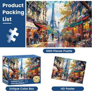 <span class=keywords><strong>Puzzle</strong></span> di Carta da 1000 Pezzi con Tema Città, Gioco Educativo Antistress con Grafica Personalizzata per Allenamento della Memoria - Product Image 4