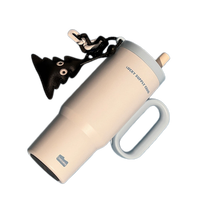 Nuevo Vaso Térmico de Acero Inoxidable con Aislamiento al Vacío, con Pajita, Gran Capacidad, Portátil, para Auto