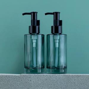 Dispensador superior de prensa de vidrio redondo, contenedor de champú de 120ml, recarga de <span class=keywords><strong>baño</strong></span> sostenible - Product Image 3