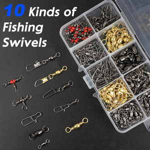 Kit de 175 Émerillons de <span class=keywords><strong>Pêche</strong></span> <span class=keywords><strong>à</strong></span> Roulement <span class=keywords><strong>à</strong></span> Billes, Émerillons <span class=keywords><strong>à</strong></span> Trois Voies, Accessoires de Connecteurs de Ligne de <span class=keywords><strong>Pêche</strong></span>, Boîte <span class=keywords><strong>à</strong></span> <span class=keywords><strong>Pêche</strong></span> - Product Image 3