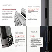 Ventana Abatible y Giratoria de Aluminio de Alta Resistencia, Eficiencia Energética, Rotura Térmica, Perfil 6060-T66, Insonorizada, Baja Emisividad, para Proyectos Personalizados