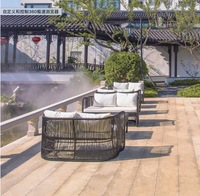 Loisirs de plein air Cour Table et chaises en rotin et osier Villa Terrasse Jardin Chaise en rotin haut de gamme pour Baclony