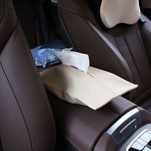 <b>Soft</b> <b>Box</b> Waterproof Pu Leather Pouch Hanging Tissue Napkin Bag for Car Backseat Headrest - Product Image 6