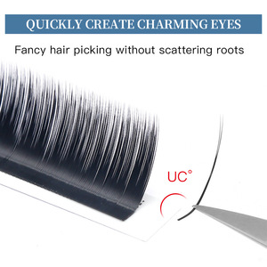 Ciglia Finte Sintetiche U-Curl Camellia, Aspetto Naturale, Morbide, 0.03/0.05/007 UJ UB UC UD, Extension Ciglia Singole Stile Cinese - Product Image 1