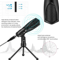 Microphone à condensateur USB - Microphone filaire omnidirectionnel léger et portable pour ordinateur, idéal pour les conférences et l'enregistrement en studio