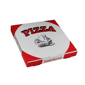 Groothandel doos pizza 10 inches dozen-7 10 12 14 Inch Gegolfd E Fluit Custom Pizza Box