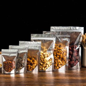 Custom Printed Logo Stand up Pouches Front Clear Window Aluminum Foil Food Mylar Zip <b>Bag</b> Resealable Moisture Proof Packaging <b>Bag</b> - Product Image 5