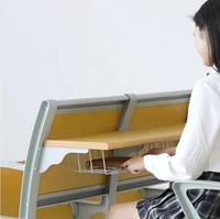 Ensemble de bureau et chaise réglables pour lycéens, structure en bois et métal, taille personnalisée, design moderne