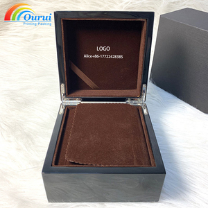 Factory Custom Wooden <b>Watch</b> Box with Velvet Lining, Luxury Branded <b>Watch</b> Packaging <b>Case</b> for Men and Women, Custom Logo Available - Product Image 4