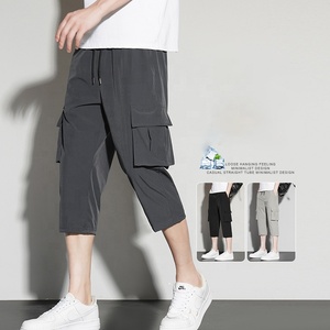 Mens <strong>Three</strong> <strong>Quarter</strong> Quick Dry <strong>Pants</strong> Cool Ice Silk Cargo Trousers Golf Clothing Baggy Workout Shorts Capri <strong>Pants</strong> - Product Image 2