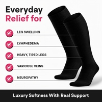 Chaussettes de compression respirantes en bambou, hauteur genou, anti-humidité, service OEM, 15-20 mmHg