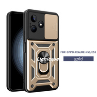 Étui de protection robuste pour appareil photo Lichicase pour Realme C51 C53 C67 avec support magnétique pour voiture et coque arrière