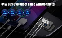 Prise USB 12V pour camping-car, 108W, double USB-C 36W et double port QC 3.0 18W, chargeur de voiture, accessoires pour voiture, bus, camping-car, camion