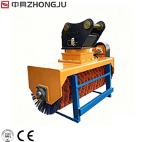 Balayeuse rotative hydraulique pour excavatrice, contrôle de la poussière, garantie 1 an avec moteur, pompe et composants essentiels du roulement