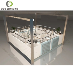 Meubles de kiosque pour centre commercial de bijouterie, kiosque de présentation de bijoux de mode avec design métallique, vitrine de présentation de bijoux - Product Image 2