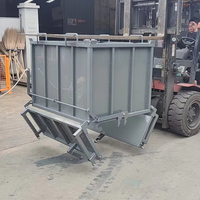 Conteneur à déchets industriel à fond bas pour chariot élévateur, benne à déchargement automatique pour matériaux en vrac et ferraille
