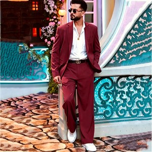 Traje de <span class=keywords><strong>Hombre</strong></span> a Medida de 2 Piezas, Corte Entallado, Blazer de Un Solo Pecho, Pantalones de Color Sólido, para Oficina, Negocios, Ocasiones Formales y Uso Diario - Product Image 5