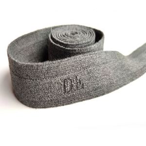 Bande élastique de fitness en sangle de spandex/nylon gris clair, certifiée Oeko-Tex, marque personnalisée - Product Image 1