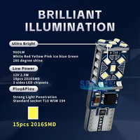 Accessoires lumineux pour le stationnement des voitures, ampoule latérale automatique pour les virages, ampoule intérieure de voiture, lampe de lecture ronde T10 15SMD W5W