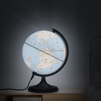 Globe terrestre de dessin animé de 20 cm, cadeau éducatif, style bleu avec lumière LED, design de dessin animé, globe terrestre de dessin animé