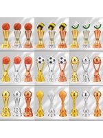 Trophées de compétition sportive personnalisés pour l'athlétisme, le tennis de table, le golf - Coupes en résine plaquées or avec motifs peints, origine Chine