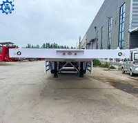 Semi Trailer Flatbed 4-Axle Baru 20 FT 40FT Chassis Kontainer Flat Bed Trailer Flatbed untuk Kontainer