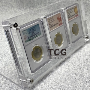 TCG rõ ràng siêu cao cấp acrylic 3 phân loại đồng xu ngc/pcgs/icg chủ với trường hợp đứng pccb đồng xu hiển thị sàn cho lớp Bộ sưu tập - Product Image 1