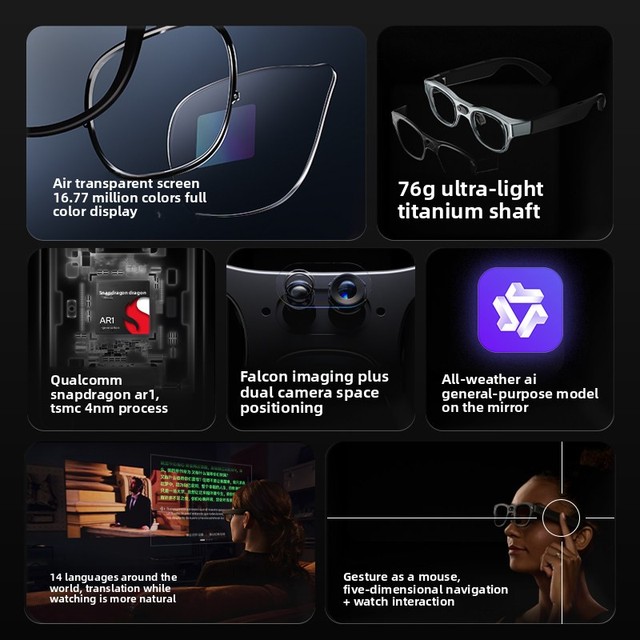 RayNeo X3 Pro AR Glasses Binocular Full-color Display True Wireless Line Light Waveguide XR Augmented Reality Portable AI