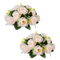 Boules de fleurs artificielles en soie roses florales pour la décoration d'événements, centres de table de mariage, décorations d'intérieur, fleurs rose poudré