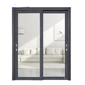 <span class=keywords><strong>Porte</strong></span> <span class=keywords><strong>coulissante</strong></span> en alliage d'aluminium, <span class=keywords><strong>porte</strong></span> <span class=keywords><strong>coulissante</strong></span> en verre à rupture de pont thermique <span class=keywords><strong>simple</strong></span> pour balcon, cuisine, salon, silencieuse - Product Image 1