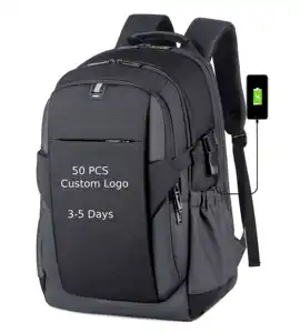 BSCI Computer Office Waterproof Travel Bag Backpack Black Smart Laptop Backpack Usb Charging Notebook Bags