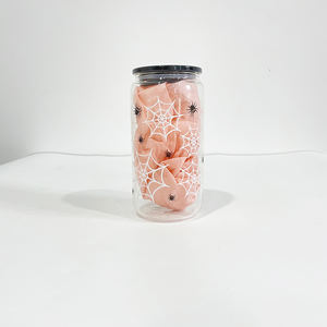 Transparent Halloween 16oz <span class=keywords><strong>verre</strong></span> peut En Gros en vrac Glace Café soda pop bière vin tasse <span class=keywords><strong>Avec</strong></span> couvercle en plastique et <span class=keywords><strong>paille</strong></span> - Product Image 3