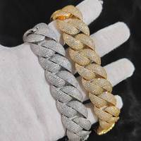 Gelang Rantai Cuban Link Multi Baris Perak Sterling 925 Berkualitas Tinggi NUOYA, Perhiasan Hip Hop Bertabur Berlian untuk Pria dan Wanita