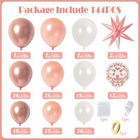 Kit de guirlande de ballons romantiques en or rose, ballons en mylar à confettis éclatants pour la décoration d'anniversaire de fille, de mariage ou de baby shower