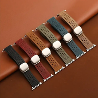 Bracelet de montre Ouruoxi en cuir Crazy Horse souple, fermoir magnétique, bracelet en cuir véritable pour Apple Watch Series