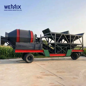 YHZM1000 centrale à béton mobile mélangeur à tambour usine de mélange à tambour avec boîte de vitesses moteur PLC alimentation électrique - Product Image 1
