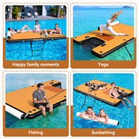 Plateforme flottante gonflable en PVC et mousse EVA antidérapante avec rampe aquatique pour piscine, conception d'échelle pour chien, accès facile à l'eau sécurisé pour adultes