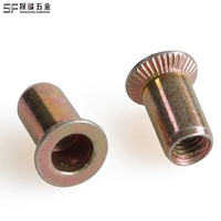 Mur Rivet Baja Karbon Kepala Cekung Silinder Halus Ujung Terbuka Lapis Seng Kuning Standar AS 1/4 5/16 3/8 1/2