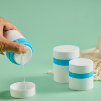 Pot sous vide sans air en PET bleu et blanc 15, 30, 50 ml – Vente en gros, pot en plastique vide personnalisé pour crème visage, emballage anti-âge pour soins de la peau