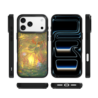 Coque de téléphone AG Feeling Black Edge avec motif Gilding Dream Enter pour iPhone 17, 17 Pro Max, 16 Pro, 15 – Coque magnétique
