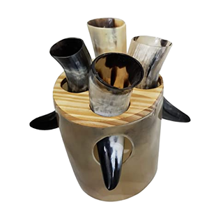 Ensemble de corne à boire Viking faite à la main de meilleure qualité Style animal naturel poli écologique pour la bière de décoration de maison de qualité supérieure - Product Image 1